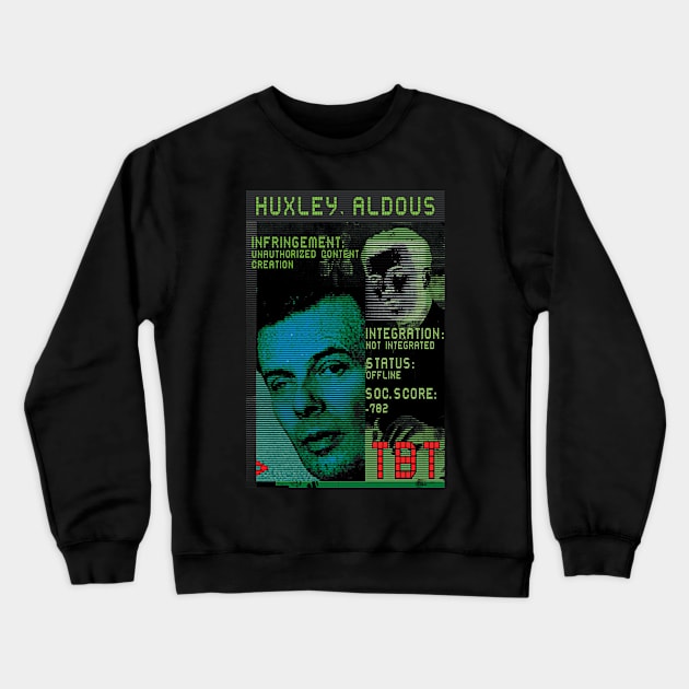 Aldous Huxley - Sci-Fi Retro Portrait Crewneck Sweatshirt by Exile Kings 